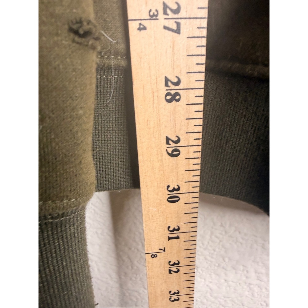 EPTM Olive Distressed Hoodie L Streetwear Ripped Thrashed Olive Green Pullover - Picture 4 of 7